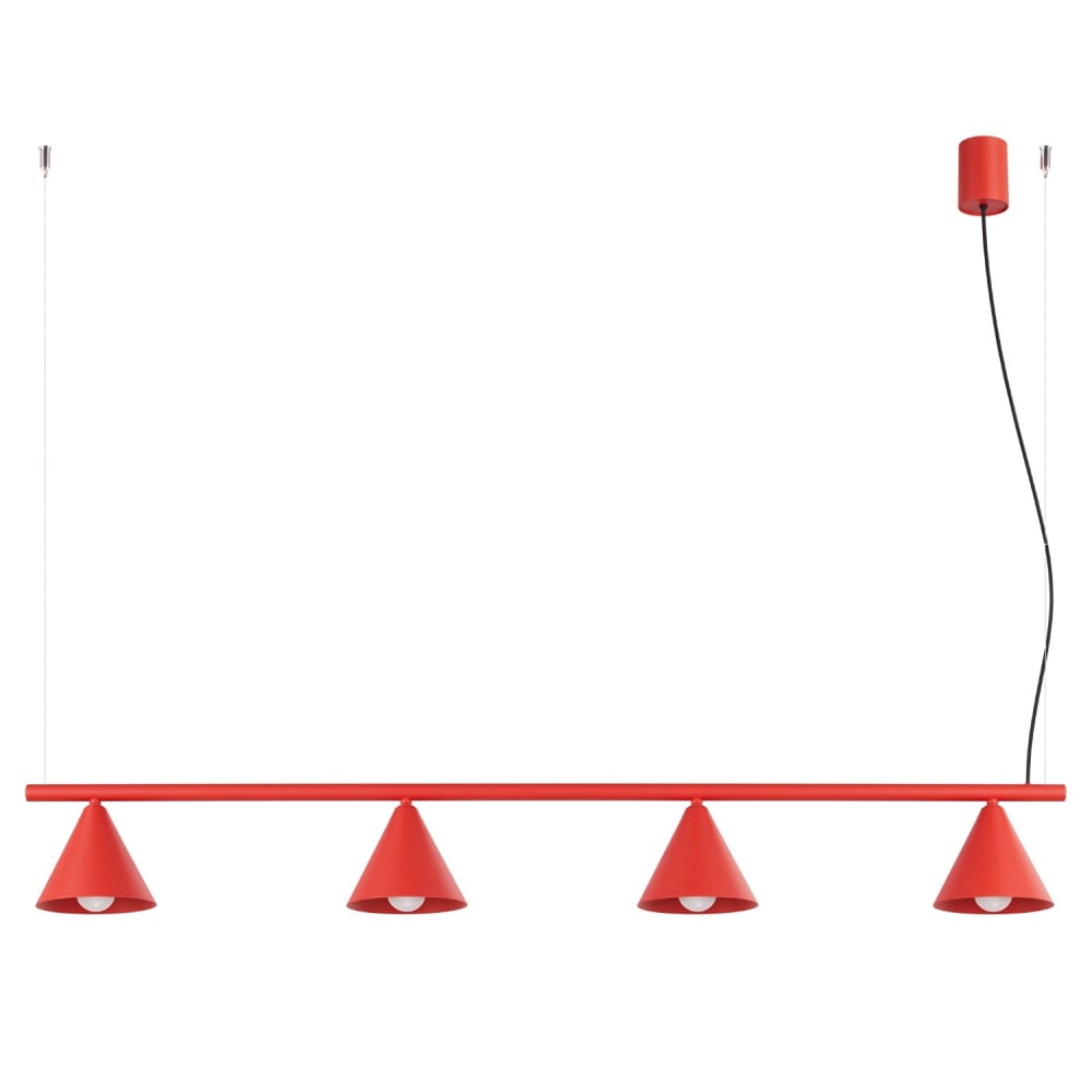 Sollux Nox Suspension De Bar Rouge 4x E14