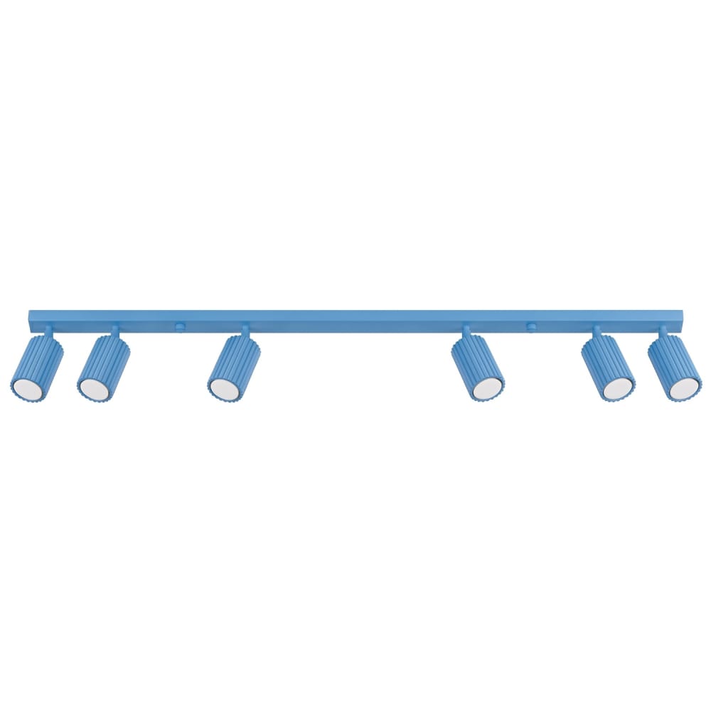 Sollux Karbon Barre De Spots Encastrés Au Plafond, Bleu Clair, 6 Ampoules Gu10