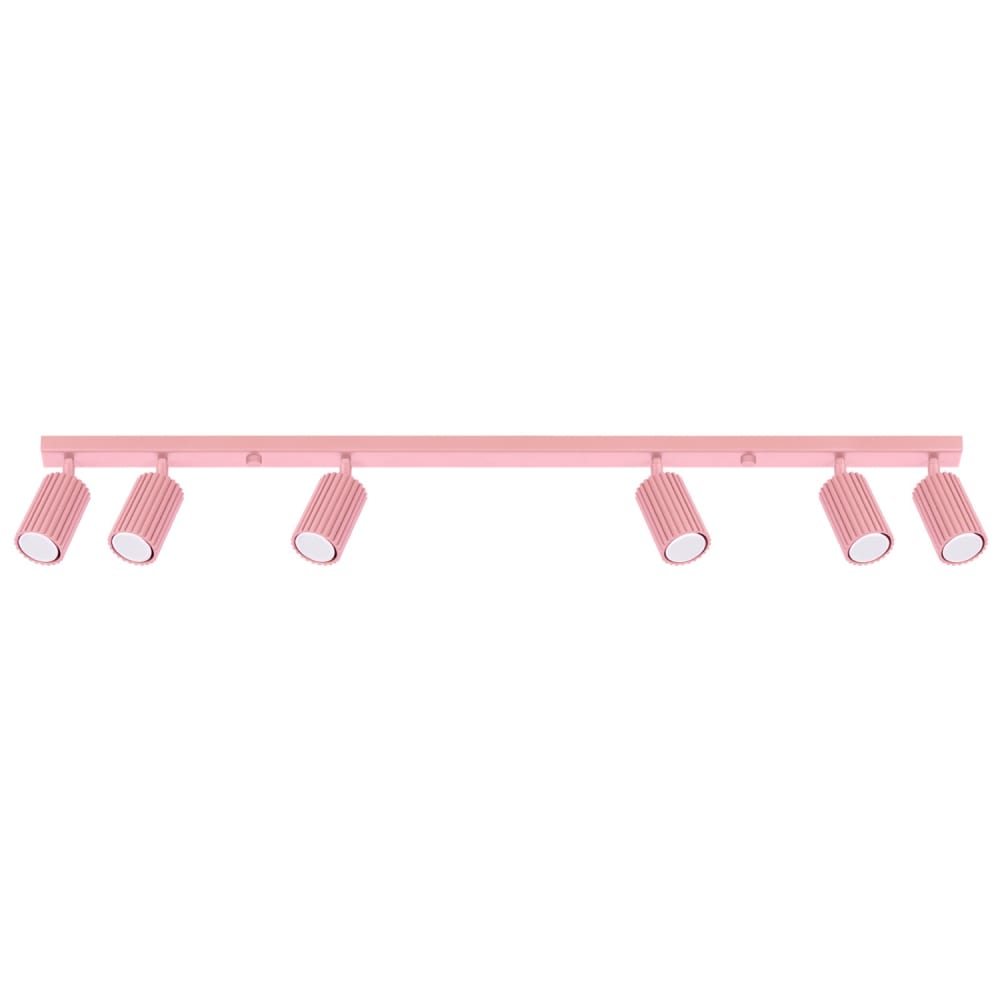 Sollux Karbon Barre De Spots De Plafond Rose 6x Gu10