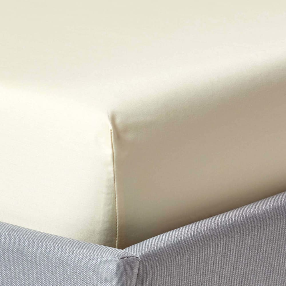 Drap-housse Premium 140x200cm Beige Coton Égyptien 1000tc Homescapes