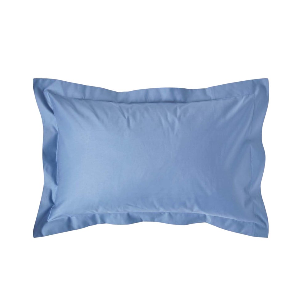 Taie D'oreiller À Volants Premium 50x75cm Bleu Coton Égyptien 1000tc Homescapes