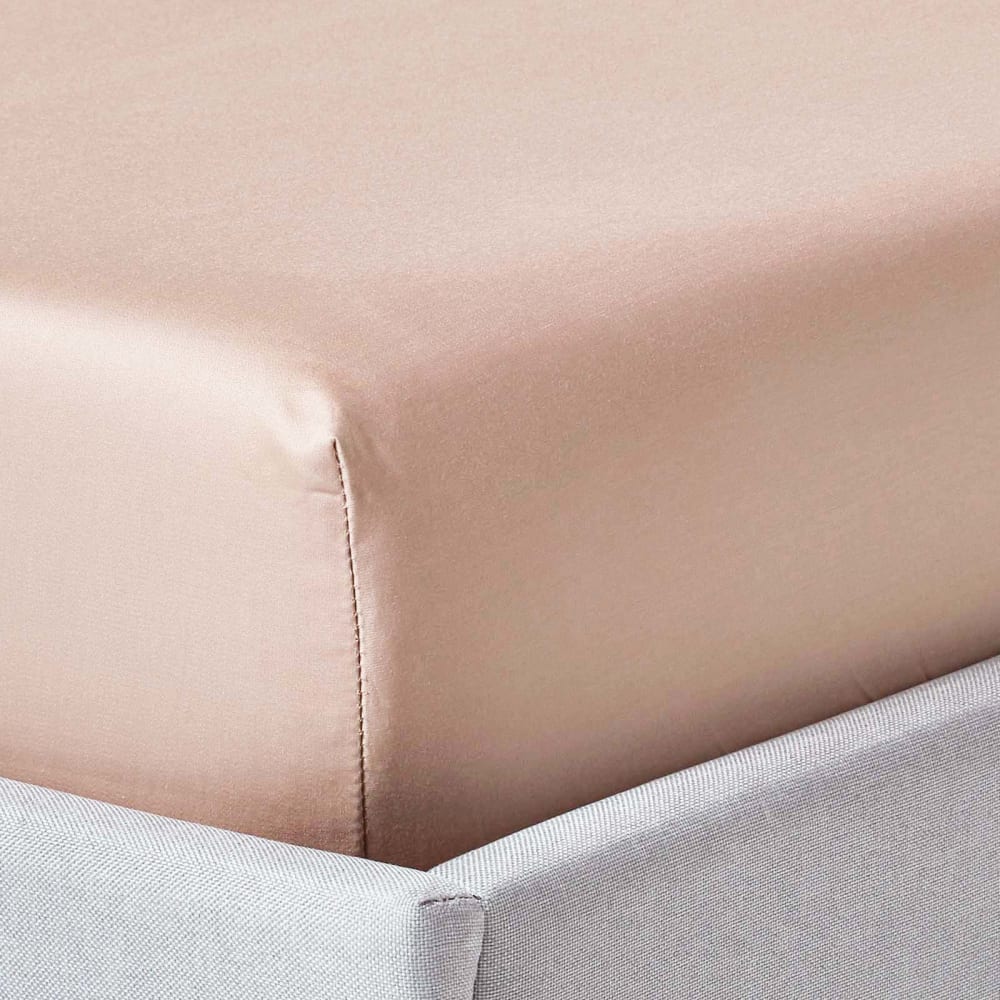 Drap-housse Premium 90x190cm Taupe Beige Coton Égyptien 1000tc Homescapes