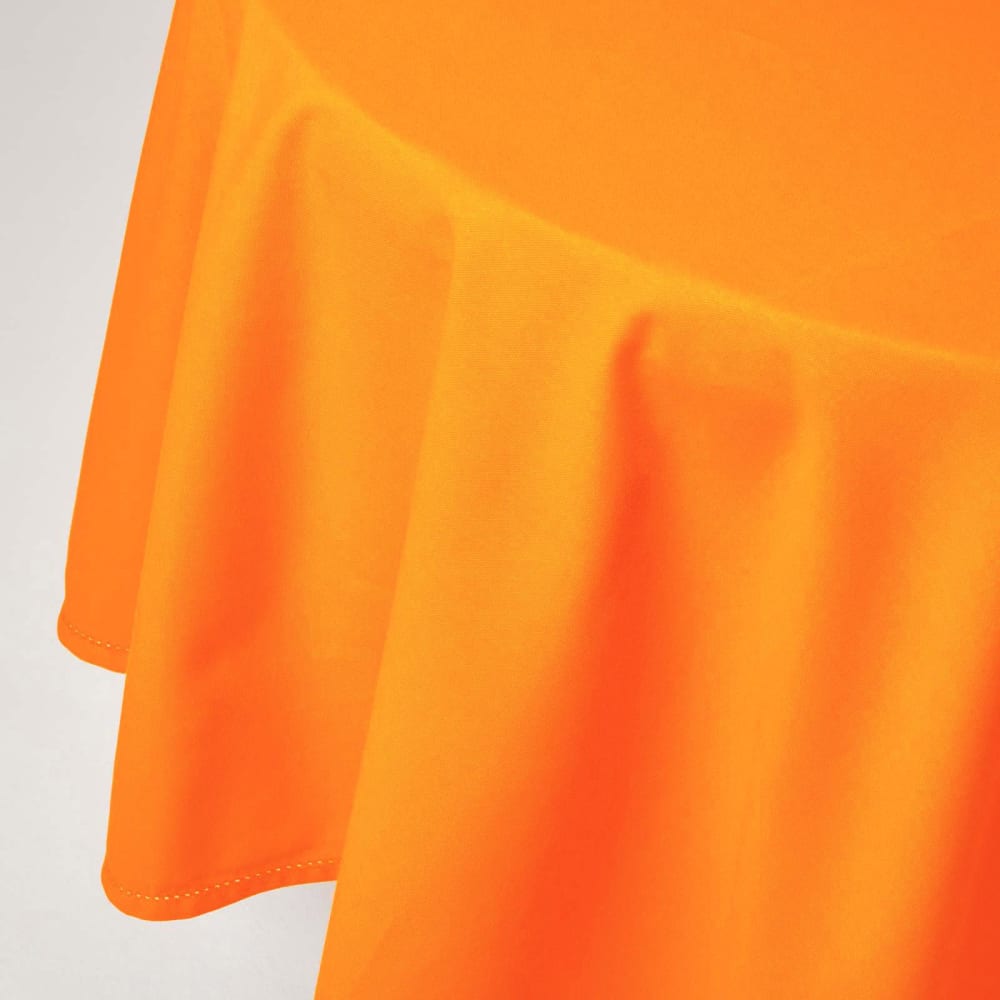 Nappe De Table Ronde En Coton Unie Orange - 178cm - Homescapes