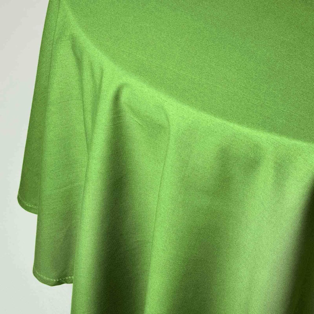 Nappe De Table Ronde En Coton Unie Citron Vert - 178cm - Homescapes