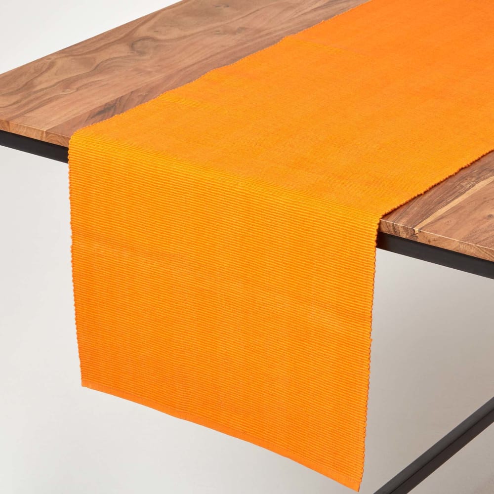 Chemin De Table En Coton Uni Orange - Homescapes