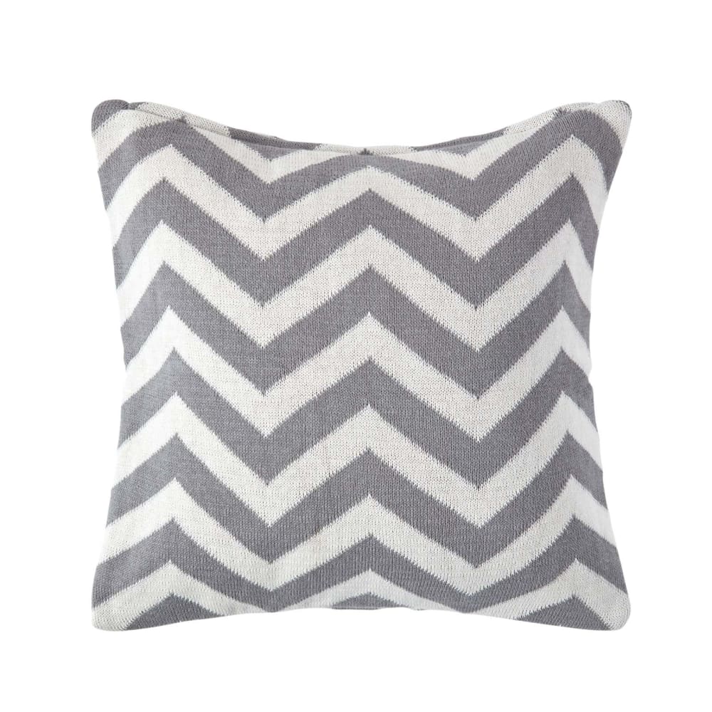 Housse De Coussin Gris En Coton À Motif Chevron, 45x45cm - Homescapes