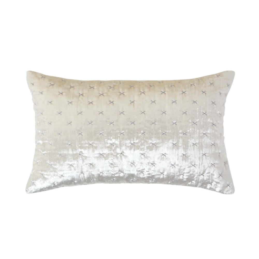 Housse De Coussin En Velours Piqué Ivoire, 30x50cm - Homescapes
