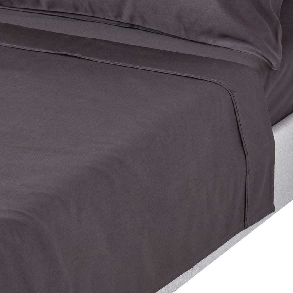 Drap Plat Premium 180x290cm Gris Fonce Coton Égyptien 1000tc Homescapes