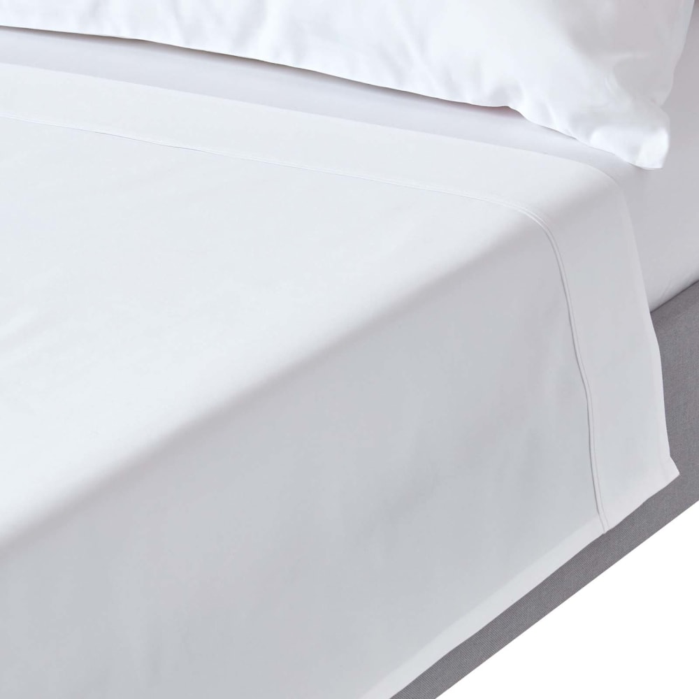 Drap Plat Premium 240x300cm Blanc Coton Égyptien 1000tc Homescapes