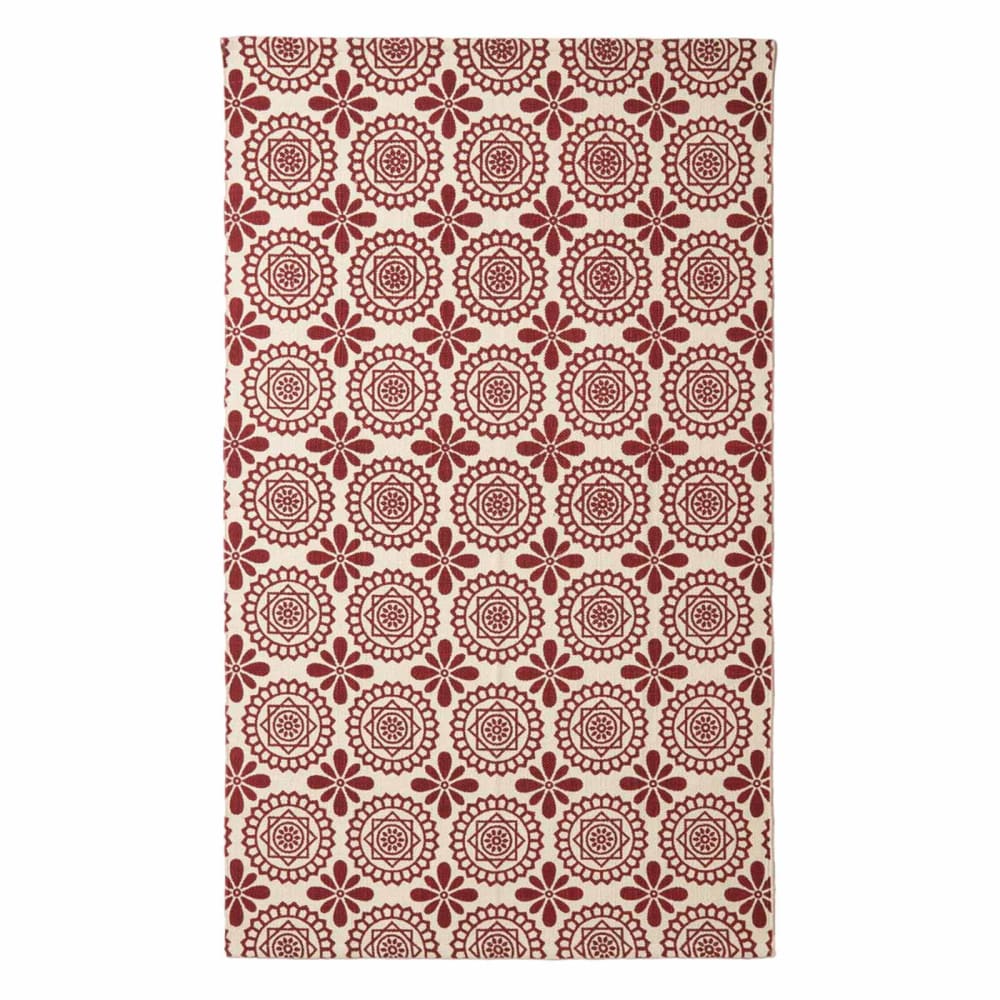 Tapis Rectangulaire Rouge En Coton Cassia 120x170cm - Homescapes