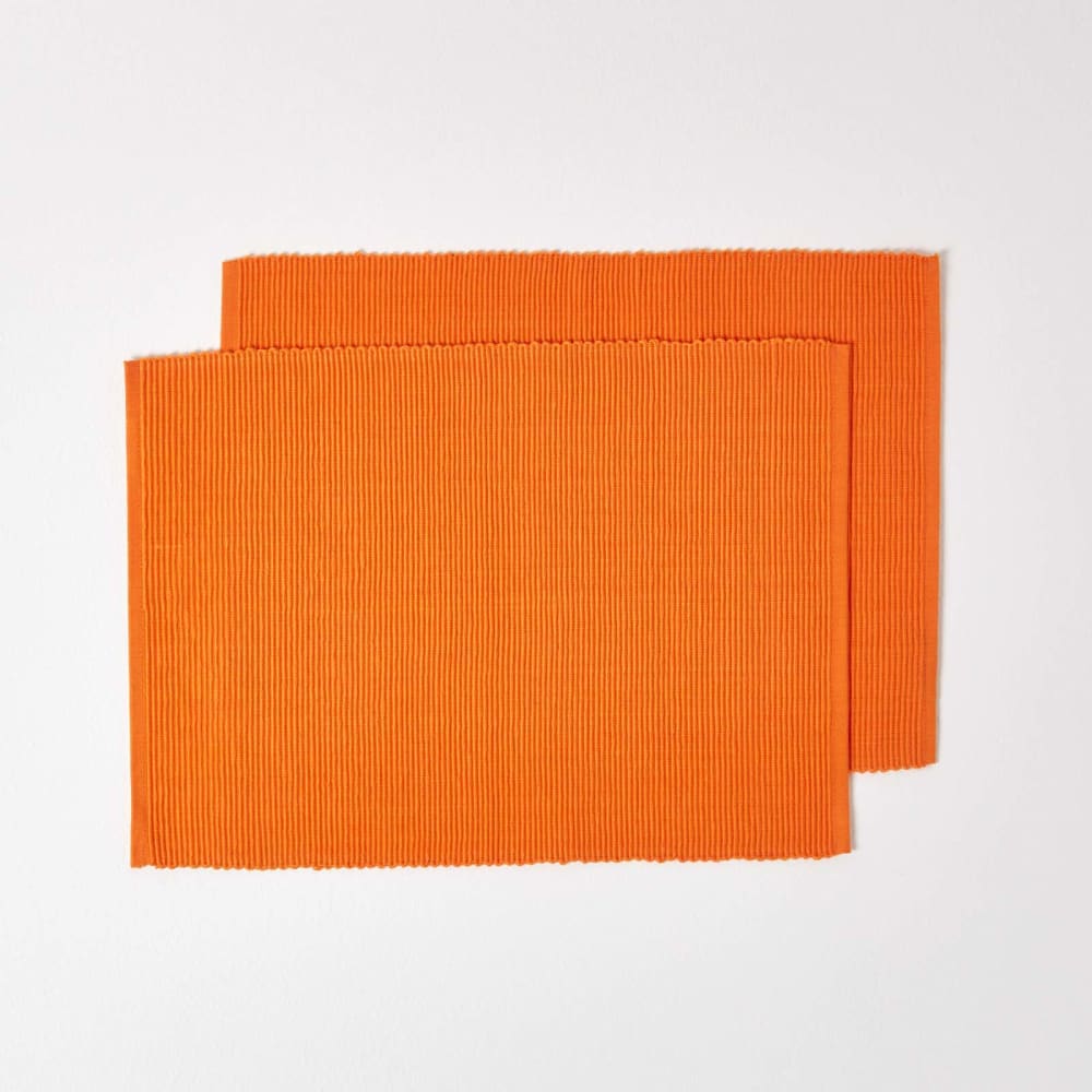 Set De Table En Coton Lot De 2 Orange - Homescapes