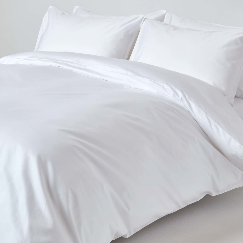 Parure De Lit Premium 150x200cm Coton Égyptien 1000tc Blanc Homescapes