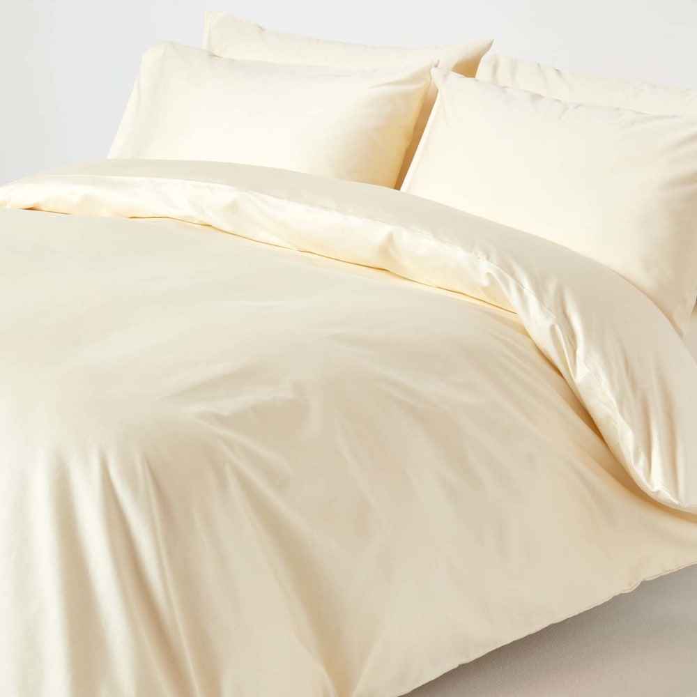 Parure De Lit Premium 240x220cm Coton Égyptien 1000tc Crème Homescapes