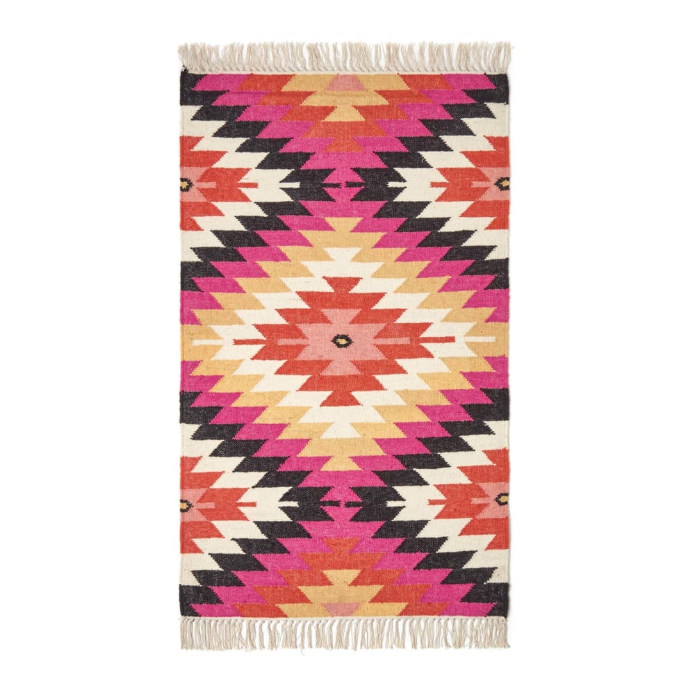 Tapis Kilim En Laine À Motif Géométrique Multicolore Jakarta 160x230cm - Homescapes