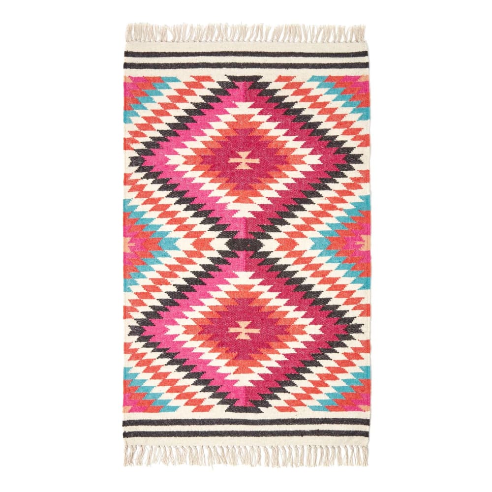 Tapis Kilim En Laine À Motif Géométrique Multicolore Manila 90x150cm - Homescapes