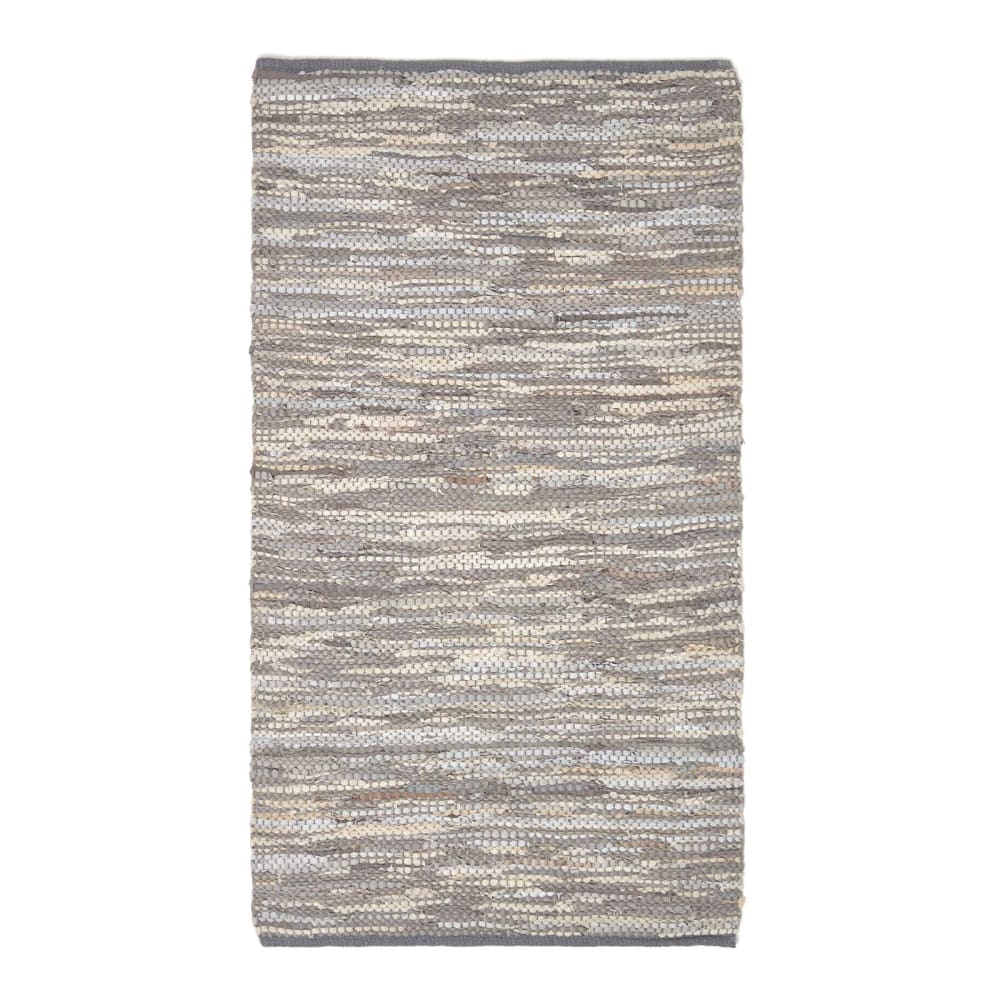 Tapis Cuir Denver Tissé Gris 90x150cm - Homescapes
