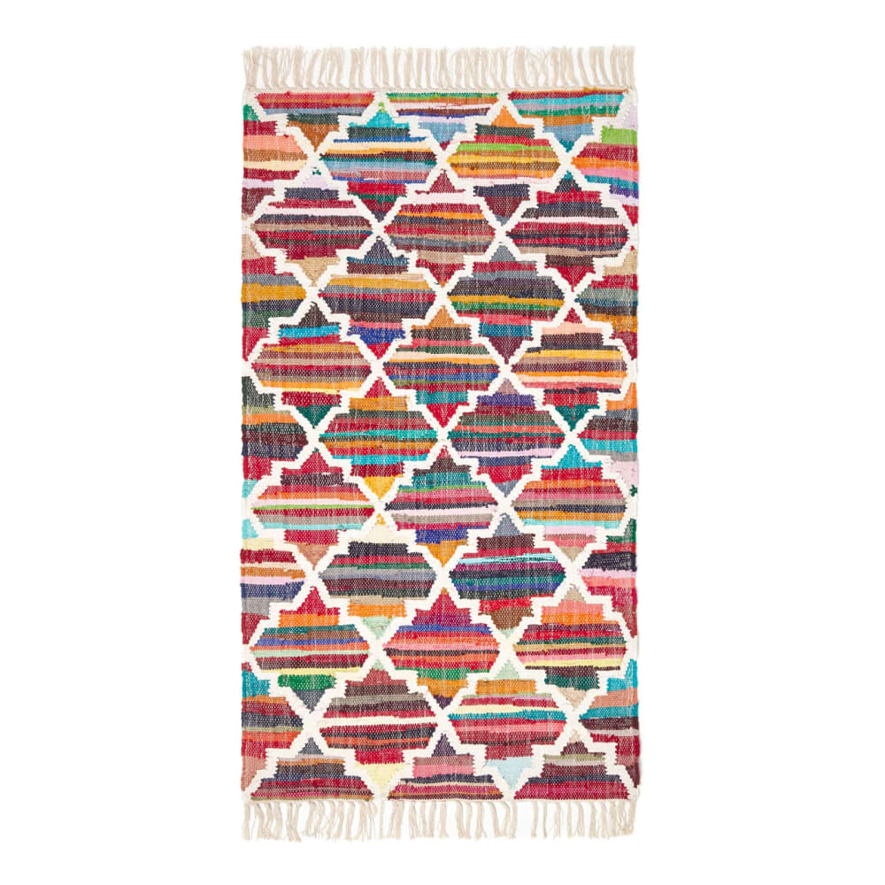Tapis Kilim En Coton Chindi À Motif Géométrique Multicolore Amsterdam 90x150cm - Homescapes