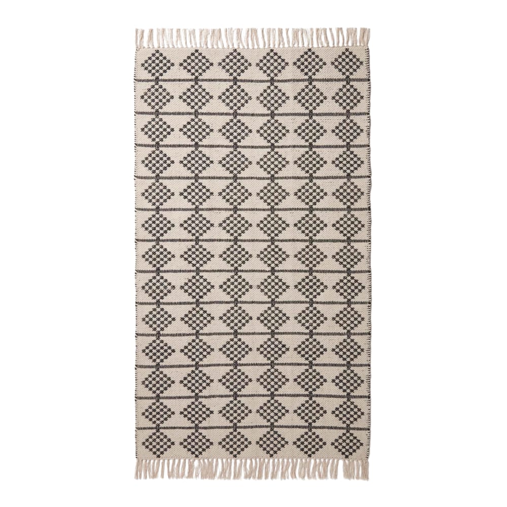 Tapis Noir Et Beige En Coton Adana 120x170cm - Homescapes