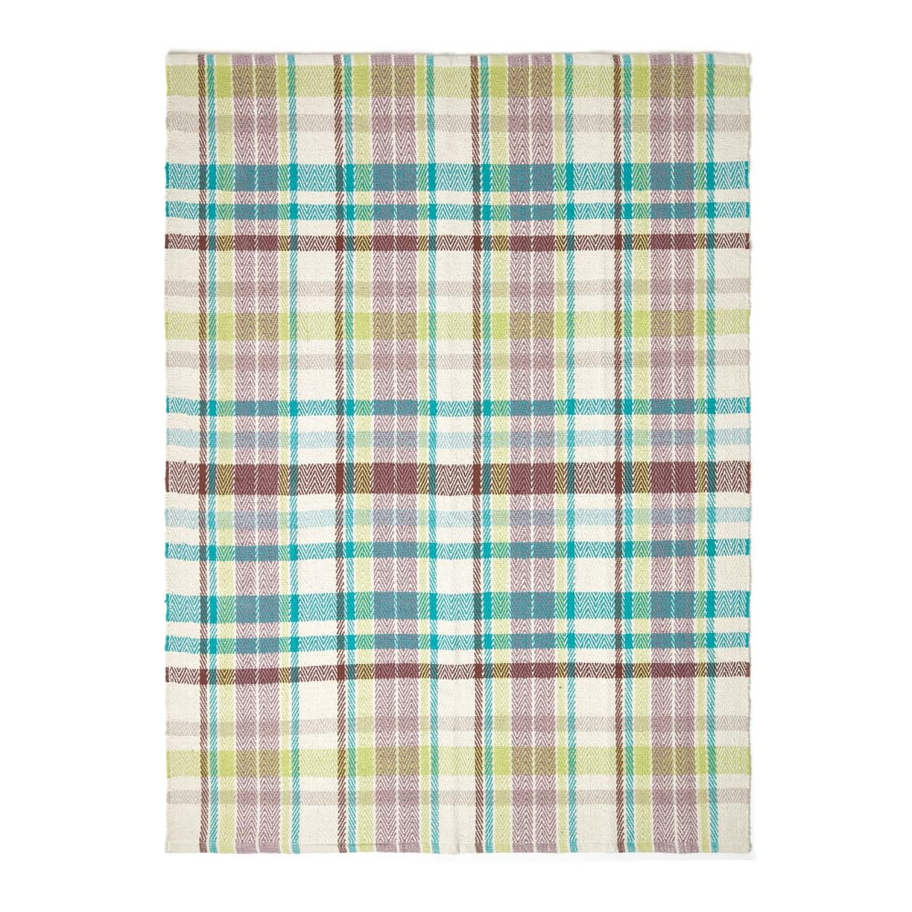 Tapis En Coton À Imprimé Tartan Beige Et Bleu Wilson 120x170cm - Homescapes
