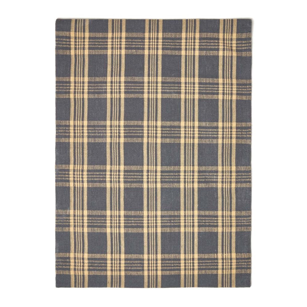 Tapis En Laine À Imprimé Tartan Jaune Et Gris Douglas 70x120cm - Homescapes
