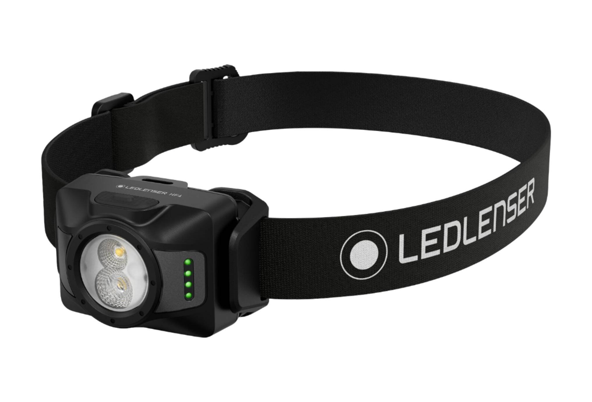 Lampe frontale LED HF4 Black, 450 lm, portée 110 m, 3 piles AAA