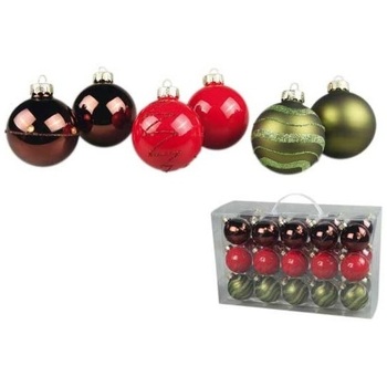 Set De 30 Boules Vert Rouge Choco Noel