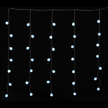 Rideau De Boules Lumineuses 35 Led Blanc Fixe