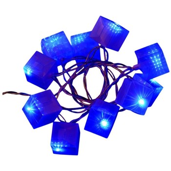 Guirlande électrique cubes lumineux 10 Led bleue