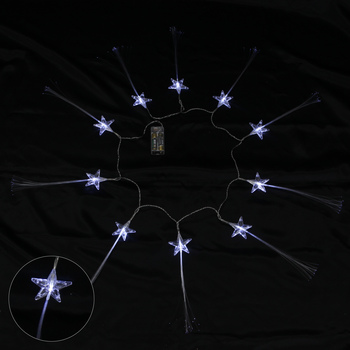 Guirlande Lumineuse LED Étoiles Fibre Optique 10 LED Blanc