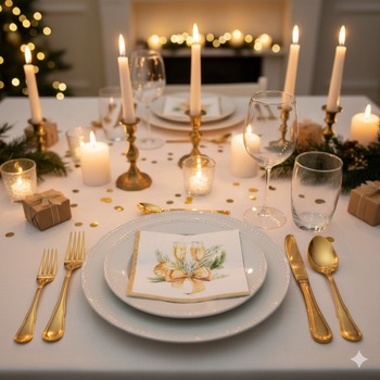20 serviettes en papier 33 x 33 cm Coupe de champagne noel fete