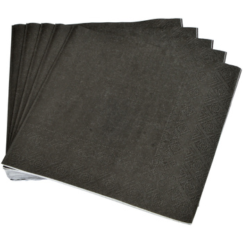 20 serviettes en papier 33 x 33 cm Tendance Uni noir