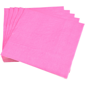 20 serviettes en papier 33 x 33 cm Tendance Uni rose