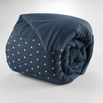 Housse De Couette Agathe Mure Bleu 200x200cm