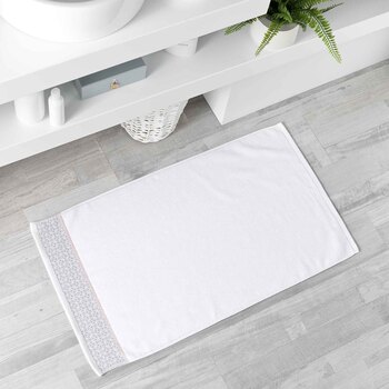 Tapis Rectangle Belin Blanc 50 X 85 Cm