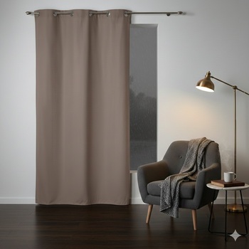 Rideau A Oeillets Panama Noisette 140 X 280 Cm