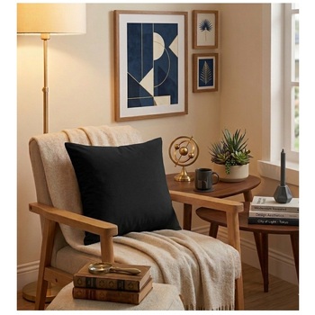 Coussin Polyester Uni 40 X 40 Cm Pop Color Noir