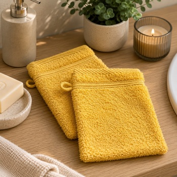 Lot De 2 Gants De Toilette Tendresse Uni En Coton