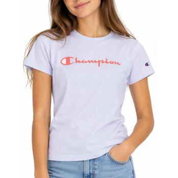 T-shirt Fille À Manches Courtes Script Bleu