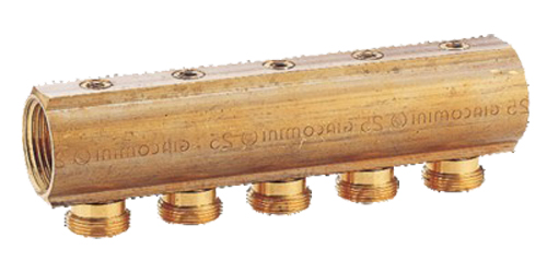 Collecteur 5 S R585 1 M16 avec robinet d'arrêt GIACOMINI R585Y045
