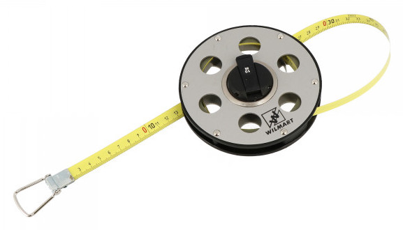WILMART Ruban metrique acier 10 m x 13 mm boitier aluminium ajoure