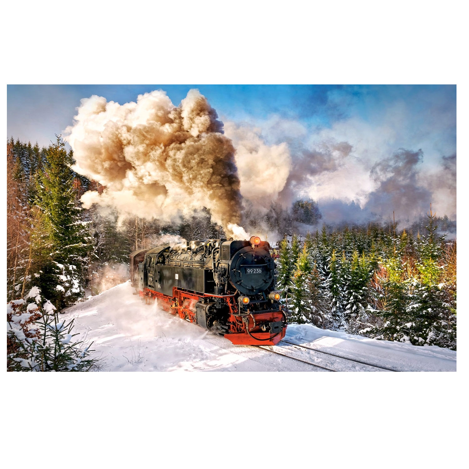 Castorland Puzzle Train À Vapeur - 1000 Pièces - Paysage Hivernal