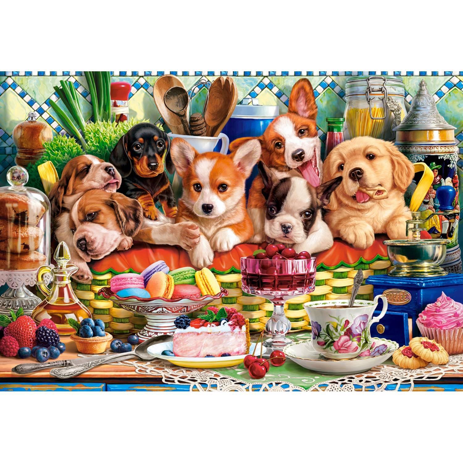 Castorland Puzzle Chiots Dessert - Puzzle 1000 Pièces