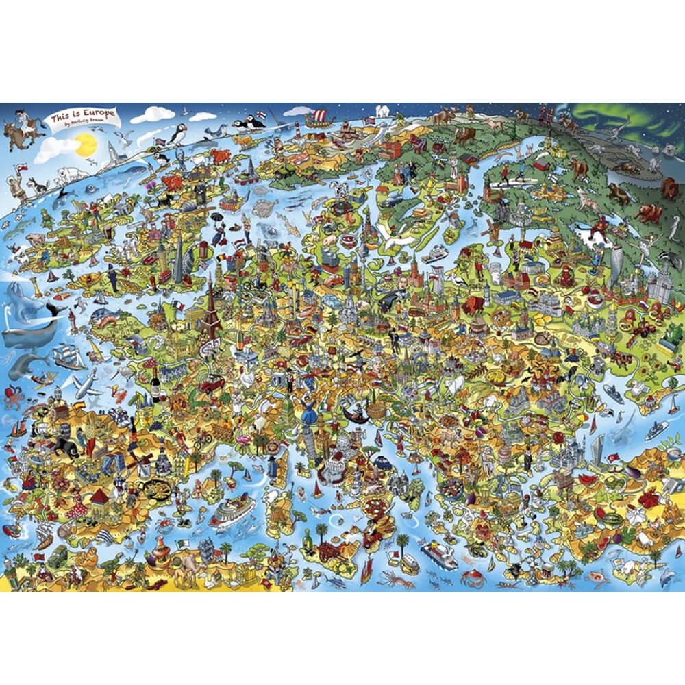 Gibsons Puzzle Europe - This Is Europe Hartwig Braun 1000 Pièces