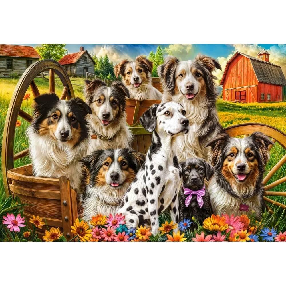 Castorland Puzzle Chiens Paysage 1000 Pièces Pour Adultes
