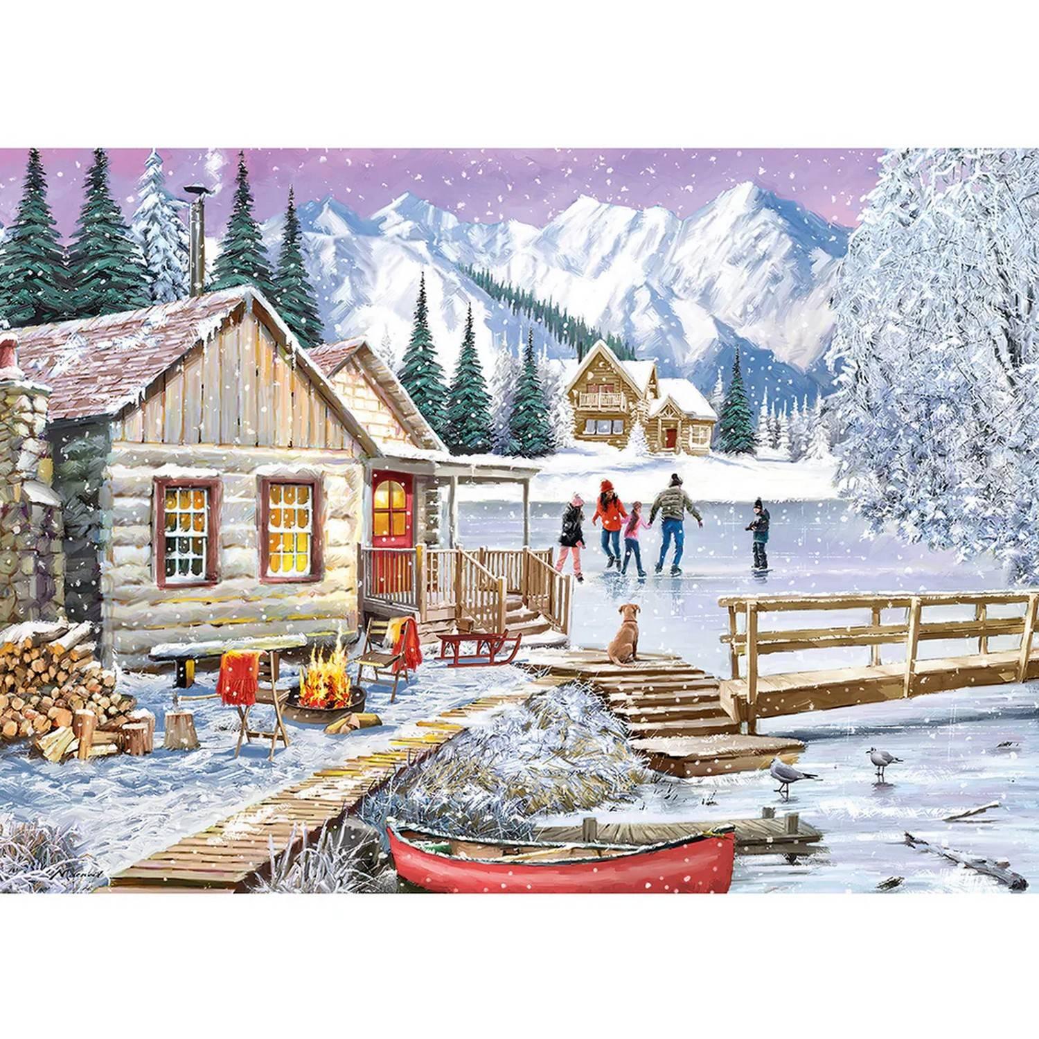 Gibsons Puzzle Winter At The Cabin 1000 Pièces Thème De Noël