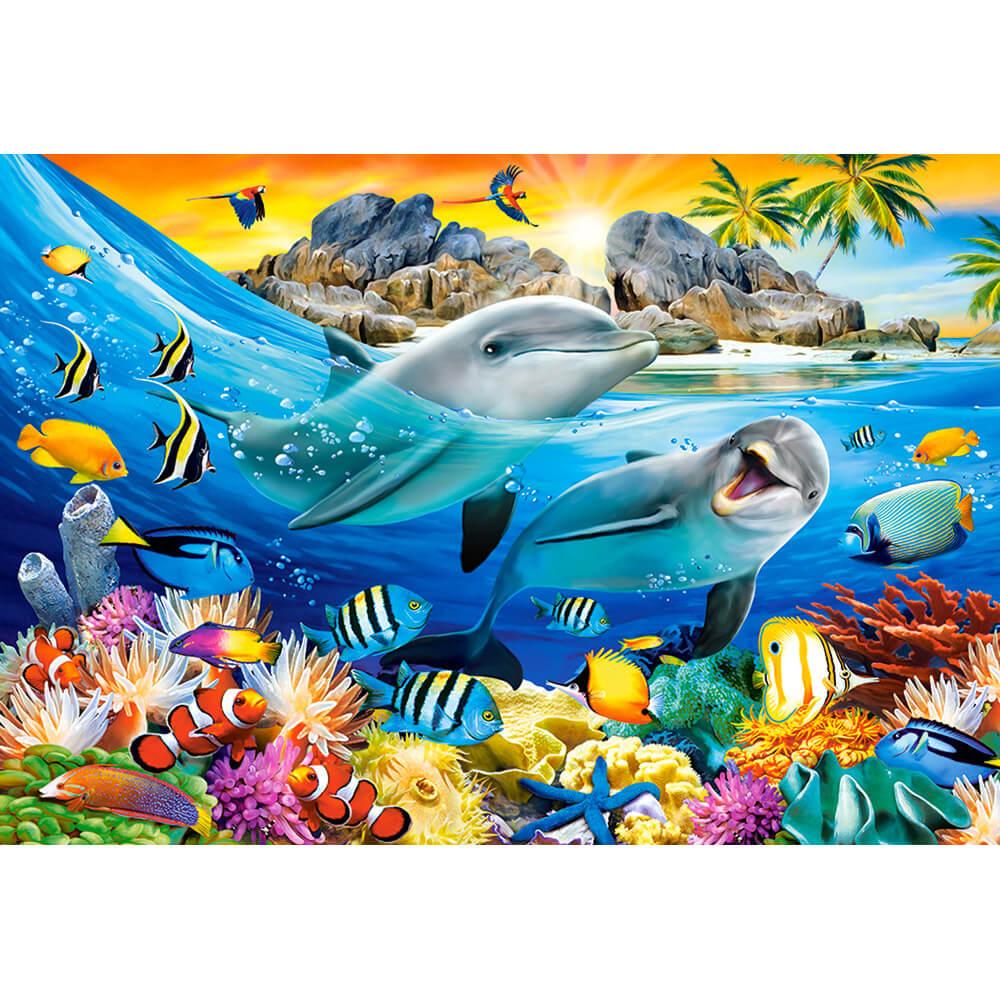 Castorland Puzzle Dauphins Sous Les Tropiques - 1000 Pièces Animaux Marins