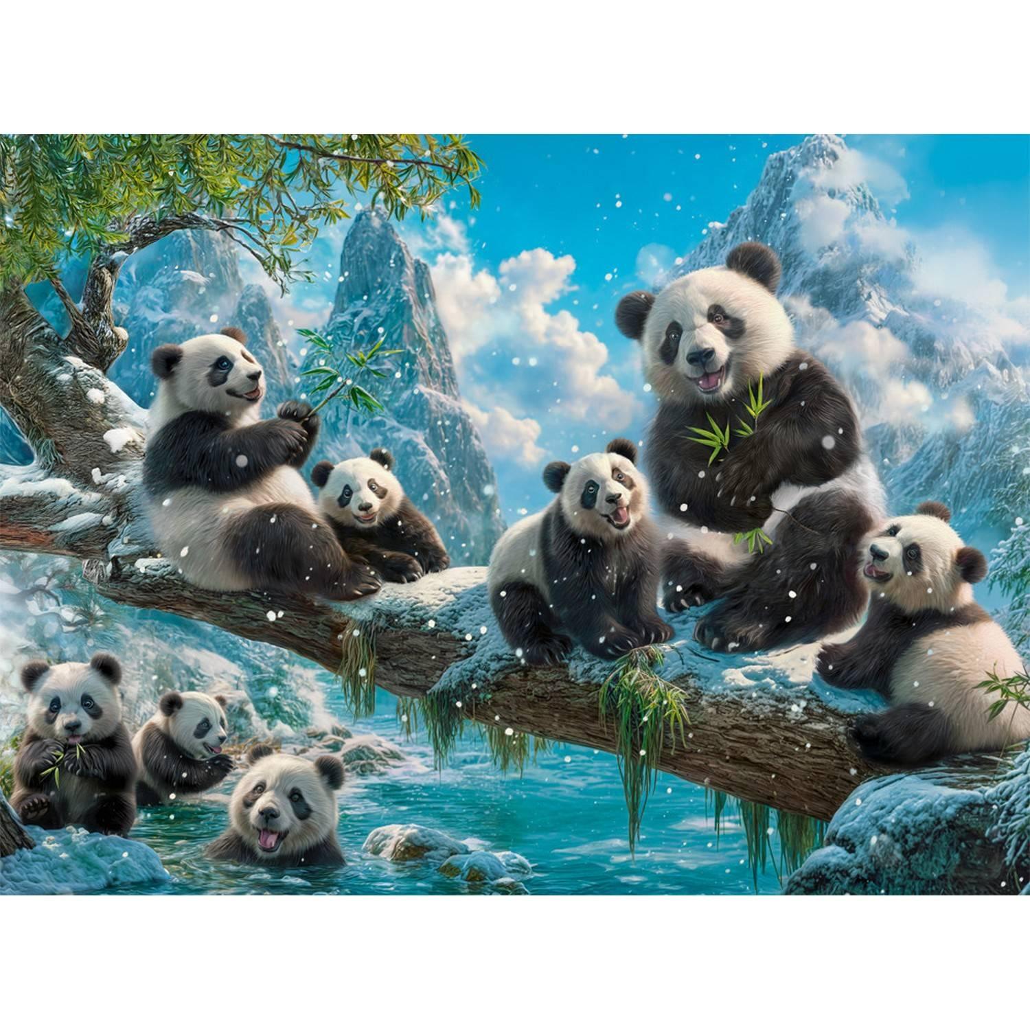 Castorland Puzzle Plaisir Hivernal Pandas - Puzzle 2000 Pièces