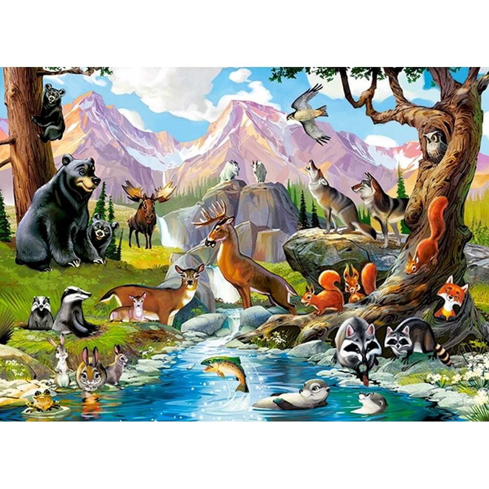 Puzzle 70 pièces: Animaux de la forêt