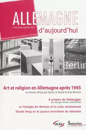 Allemagne d'aujourd'hui n.209: art et religion en Allemagne après 1945