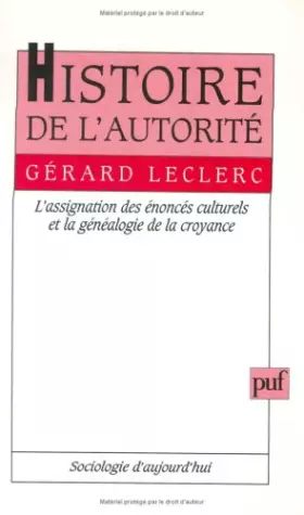 Histoire de l'autorité